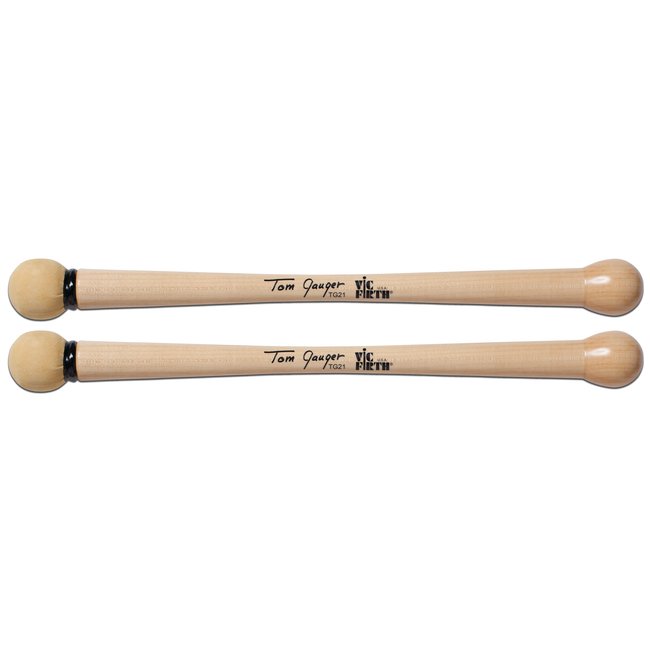Vic Firth - TG21 - Tom Gauger Bass Drum Mallets -- Chamois/Wood