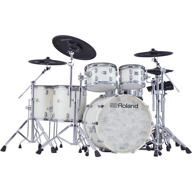 Roland - VAD716-PW - V-Drums Acoustic Design Drumset Flagship Kit - POLISHED WHITE