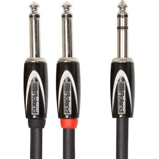Roland Roland - RCC-5-TR28V2 - Black Series 1/4-inch TRS Male to Dual 1/4-inch TS Male Insert/Splitter Cable - (10 foot)