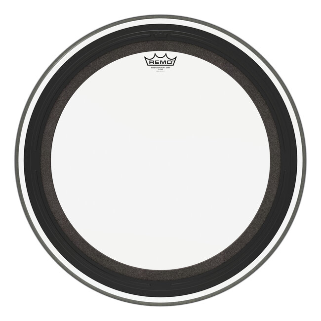 Remo - BR-1324-00-SMT - Bass Drum, Ambassador SMT Clear Drumhead, 24" Diameter
