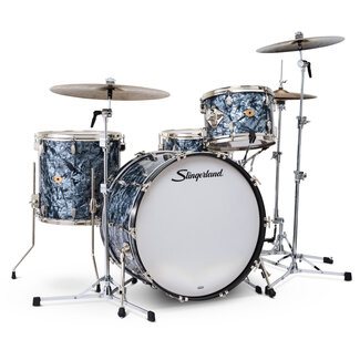 Slingerland Slingerland - SLKTFPK24N04BF069 - 4pc Radio King Kit, 13/16F/24K/6.5S, Black Diamond Wrap, Nickel Hardware