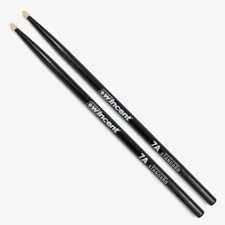 Wincent Wincent - W7ACB - Black 7A Hickory Acorn Tip Drumsticks