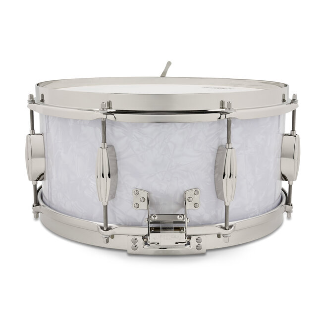 Slingerland - SLFP6514SMK016-LTD - 6.5x14 Gene Krupa Solid Maple LTD Snare, White Marine Pearl, Nickel Hardware (#7 of 200)