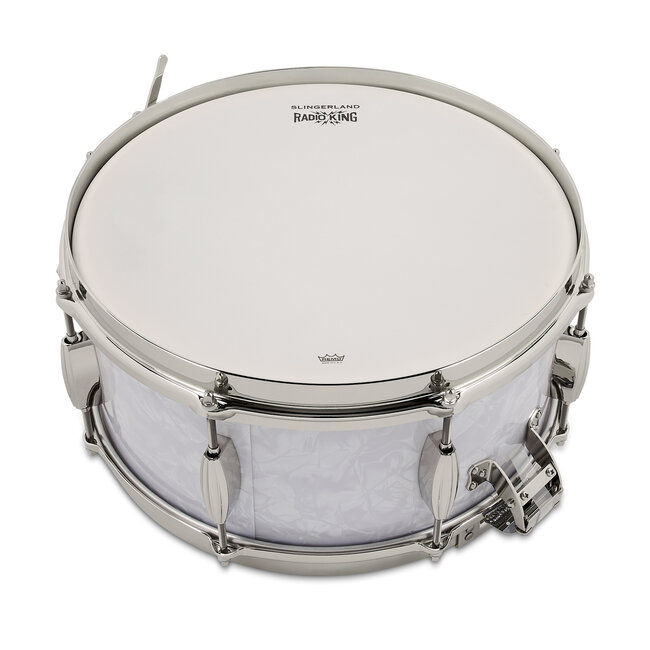 Slingerland - SLFP6514SMK016-LTD - 6.5x14 Gene Krupa Solid Maple LTD Snare, White Marine Pearl, Nickel Hardware (#7 of 200)