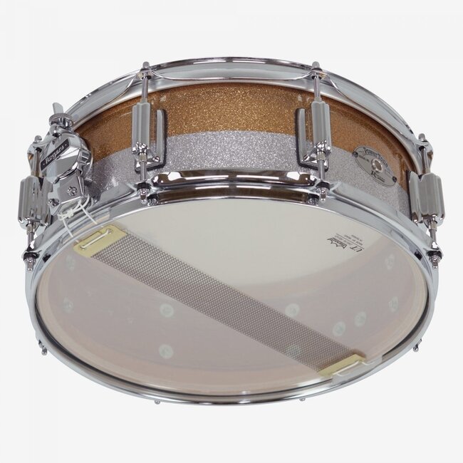 Rogers - 26GSTT - Powertone 6.5x14 Snare in Drum Gold/Silver Sparkle Two-Tone Lacquer