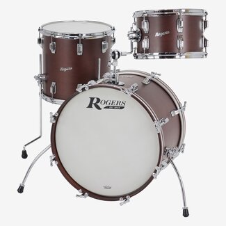 ROGERS Rogers - CLE0322HXDM - Cleveland Series 3-Piece 13/16/22 Shell Pack in Satin Dark Mahogany w/WMP Inlay Hoops