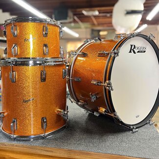 ROGERS ROGERS - CLE0322HXGS - Cleveland Series 3-Piece 13/16/22 Shell Pack in Gold Sparkle Wrap w/  Matching Inlay Hoops
