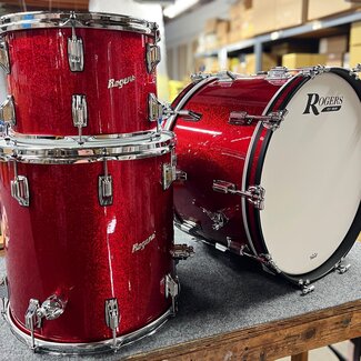 ROGERS ROGERS - CLE0322HXRS - Cleveland Series 3-Piece 13/16/22 Shell Pack in Red Sparkle Wrap w/  Matching Inlay Hoops