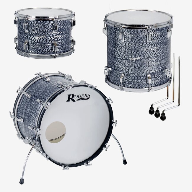 Rogers - CLE0322HXSBO - Cleveland Series 3-Piece 13/16/22 Shell Pack in Sky Blue Onyx w/SBO Inlay Hoops