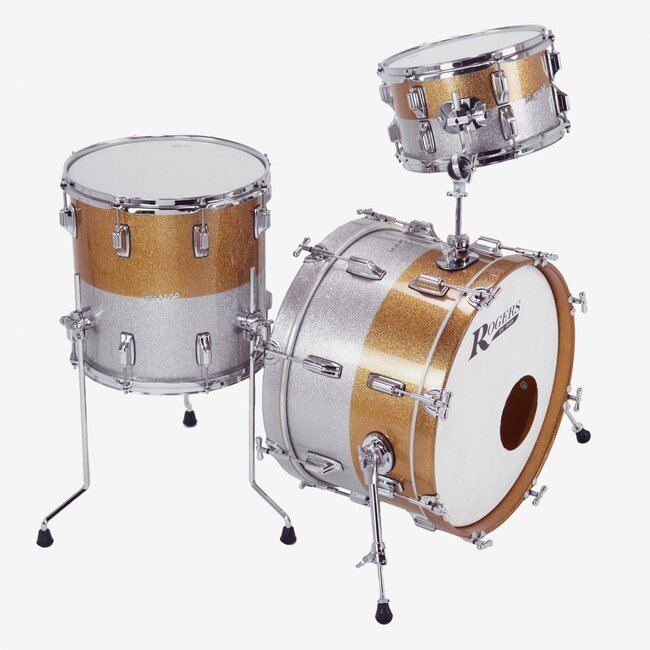 Rogers - PT0320GSTT - PowerTone Series 3-Piece 12/14/20 Shell Pack in Gold/Silver Two-Tone Lacquer