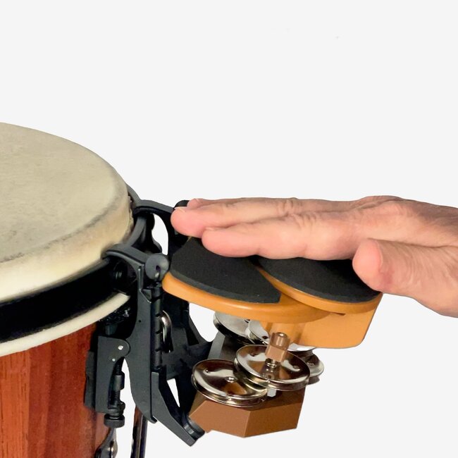 Native Tongue Percussion - RCKRSKSSJ - RhymChik Hand Drum Mounted Tambourine with RhymStryker