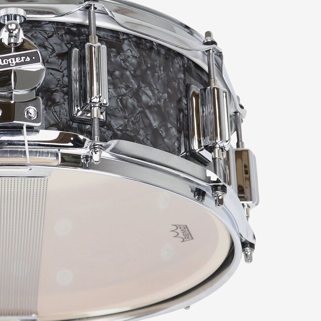 Rogers - ST37BP - SuperTen 6.5x14 Wood Shell Snare Drum, Black Diamond Pearl