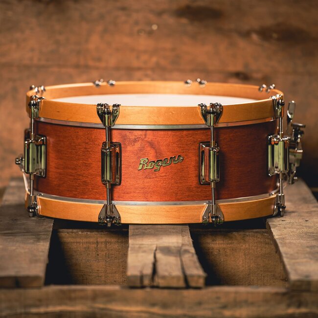 ROGERS - TWR26SRM - Tower Series 6.5x14 Wood Hoop Snare Drum in Satin Red Mahogany