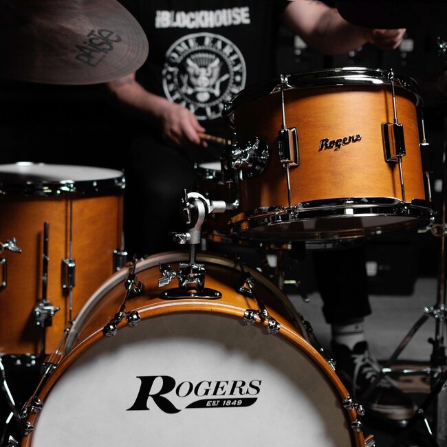 Rogers - TWR0318HXSFWS - Tower Series 3-Piece 12/14/18 Shell Pack in Satin Fruitwood Stain w/WMP Inlay Hoops
