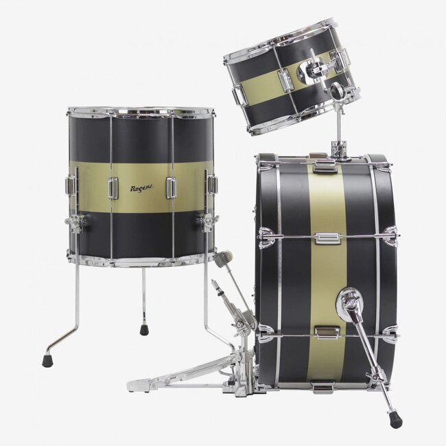 Rogers - TWR0322HXSBGD - Tower Series 3-Piece 12/16/22 Shell Pack in Satin Black/Gold Duco