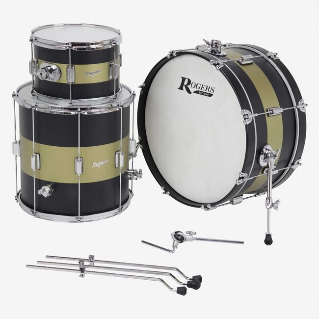 Rogers - TWR0322HXSBGD - Tower Series 3-Piece 12/16/22 Shell Pack in Satin Black/Gold Duco