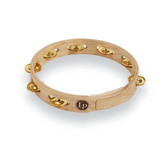 LP LP - LP381-B - 10 Wood Tambourine Single Row Brass