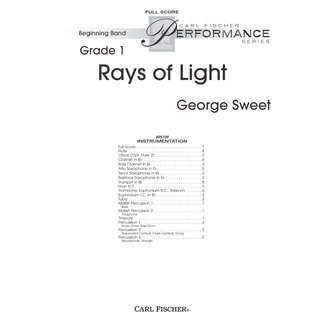 Carl Fischer Music Rays of Light - by George Sweet