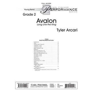 Carl Fischer Music Avalon - by Tyler Arcari