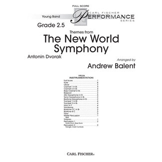 Carl Fischer Music Theme From The New World Symphony - by Antonín Dvořák