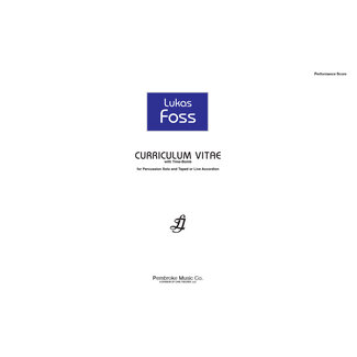 Carl Fischer Music Curriculum Vitae with Time Bomb - by Lukas Foss