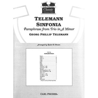 Carl Fischer Music Telemann Sinfonia - Paraphrase from Trio in A Minor - by Georg Philipp Telemann