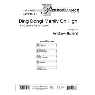 Carl Fischer Music Ding Dong! Merrily On High - by Anonymous