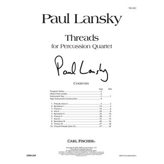 Carl Fischer Music Threads - by Paul Lansky