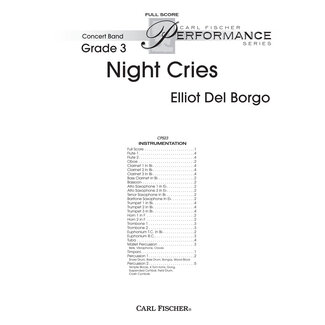Carl Fischer Music Night Cries - by Elliot del Borgo