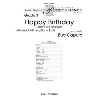 Carl Fischer Music Happy Birthday Theme and Variations - by Mildred Hill, Patty Hill