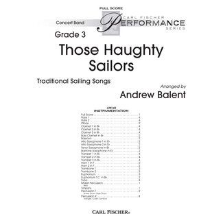 Carl Fischer Music Those Haughty Sailors - by Andrew Balent