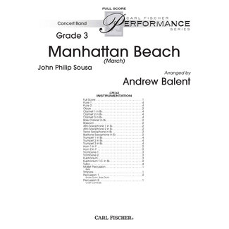 Carl Fischer Music Manhattan Beach - by John Philip Sousa