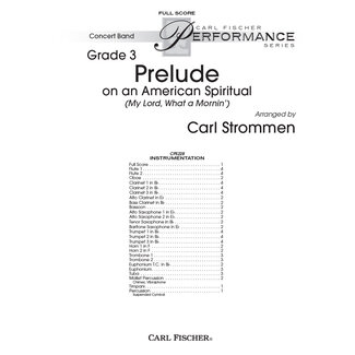Carl Fischer Music Prelude On An American Spiritual (My Lord What A Morning) - by Carl Strommen