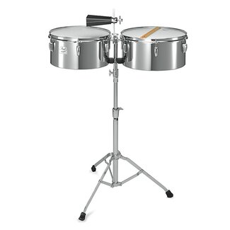 Pearl Pearl - PTS5134 - 13" & 14" Primero Timbales (Steel), W/ Stand, Sticks, & Cowbell