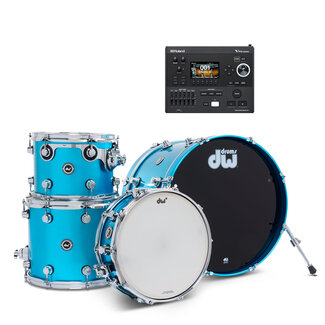 DW DW - DEKTLC04TALBMV51 - DWe 4pc Shell Pack Bundle (Laser Blue Metallic) / Roland V51