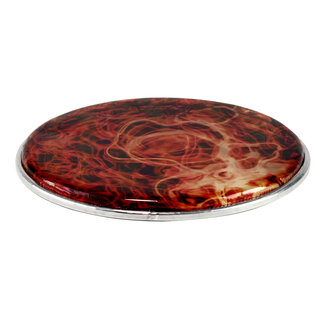 Remo Remo - DA-4390-SD-SC017 - **Special Order**, Doumbek Drumhead, Dx Series, Skyndeep, Clear Tone, 9" Diameter, 3/8" Collar, Crimped Hoop, 'Orange Mist' Graphic