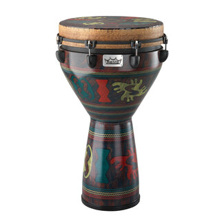 Remo Remo - DJ-0014-24- - Djembe, Mondo, Designer Series, Key-Tuned, 14" X 25", Skyndeep, Contour Tuning Brackets, Adinkra Finish
