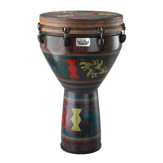 Remo Remo - DJ-0016-24- - Djembe, Mondo, Designer Series, Key-Tuned, 16" X 27", Skyndeep, Contour Tuning Brackets, Adinkra Finish