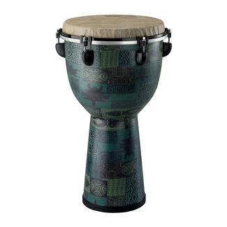 Remo Remo - DJ-6112-32- - Djembe, Designer Series, Apex, 12" X 22", Key-Tuned, Skyndeep Fiberskyn, Beige Drumhead, Green Kinte