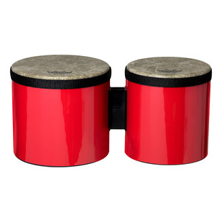 Remo Remo - BG-5300-52- - Bongo, Drum, Pre-Tuned, 6"/7" X 6.5", Skyndeep, Fiberskyn, Red