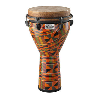 Remo Remo - DJ-0012-PM- - Djembe, Mondo, Key-Tuned, 12" X 24", Skyndeep Fiberskyn, Contour Tuning Brackets, Kintekloth Finish