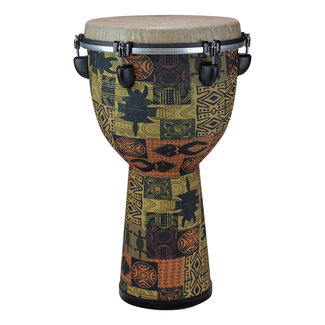 Remo Remo - DJ-6112-56- - Djembe, Designer Series, Apex, 12" X 22", Key-Tuned, Skyndeep Fiberskyn, Beige Drumhead, Orange Kinte