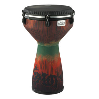 Remo Remo - DJ-7113-60- - Djembe, Flareout, Key-Tuned, 13" X 24", Black Suede Symmetry Drumhead, Contour Tuning Brackets, Red Finish