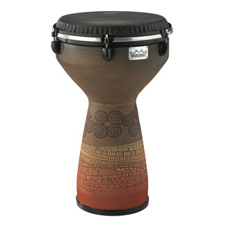 Remo Remo - DJ-7113-62- - Djembe, Flareout, Key-Tuned, 13" X 24", Black Suede Symmetry Drumhead, Contour Tuning Brackets, Brown Finish