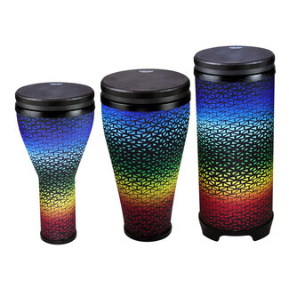 Remo Remo - DP-2510-AA-67 - Festival Drum Combo Pack, Djembe 10", Timbau 10", Tubano 10", Black Suede Fliptop Replaceable, Holi Blue