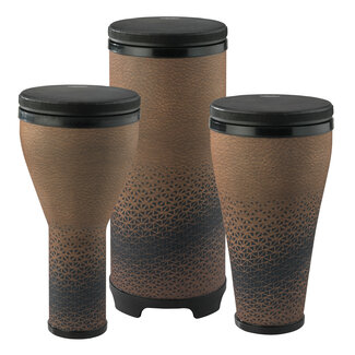 Remo Remo - DP-2510-AA-64 - Festival Drum Combo Pack, Djembe 10", Timbau 10", Tubano 10", Black Suede Fliptop Replaceable, Cafe