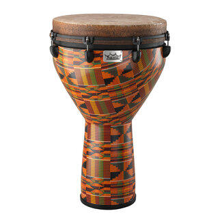 Remo Remo - DJ-0016-PM- - Djembe, Mondo, Key-Tuned, 16" X 27", Skyndeep Fiberskyn, Contour Tuning Brackets, Kintekloth Finish