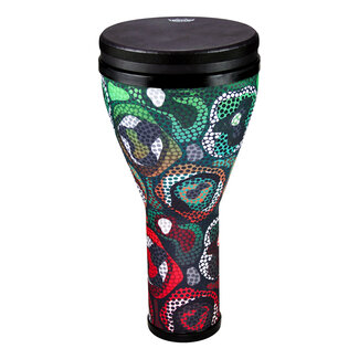 Remo Remo - DJ-2510-68- - Festival Djembe, Pre-Tuned, 10" Diameter, 20.5" Height, Black Suede Fliptop Replaceable, Tribal Green