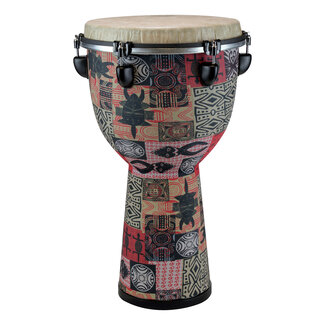 Remo Remo - DJ-6112-57- - Djembe, Designer Series, Apex, 12" X 22", Key-Tuned, Skyndeep Fiberskyn, Beige Drumhead, Red Kinte