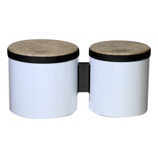 Remo Remo - BG-5300-00- - Bongo, Drum, Pre-Tuned, 6"/7" X 6.5", Skyndeep, Fiberskyn, White